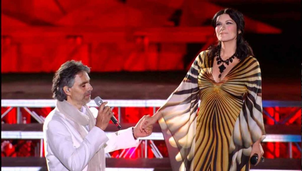 Dueto recorrente: Andrea Bocelli e Laura Pausini