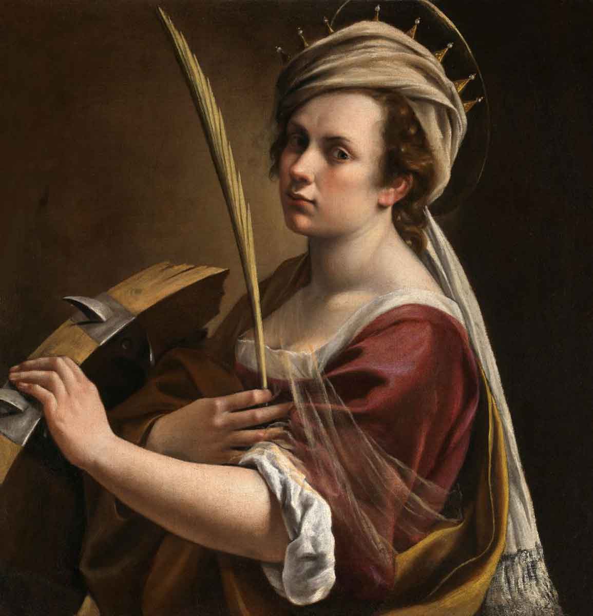 Autorretrato de Artemisia Gentileschi-como Santa Catarina de Alexandria