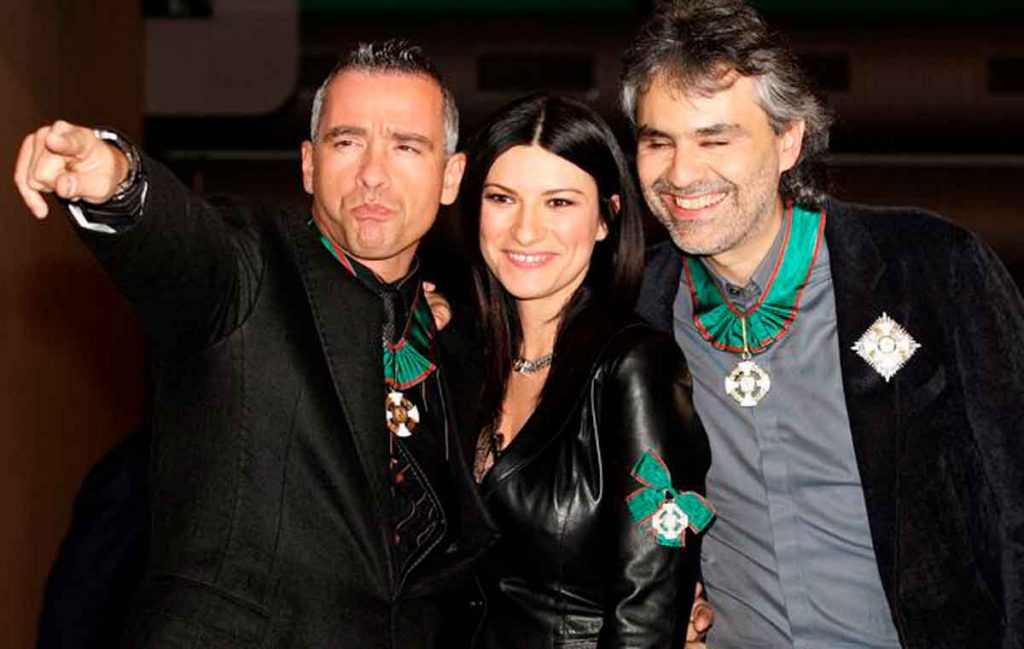 Eros Ramazzotti, Laura Pausini e Andrea Bocelli