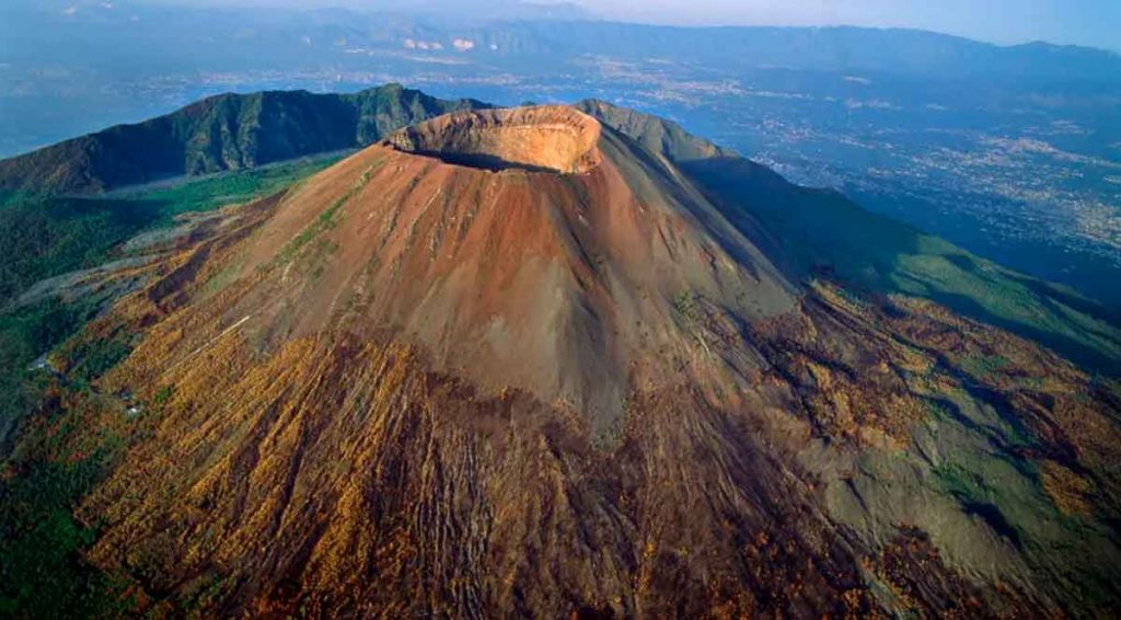 Imagem aérea Vulcão Vesúvio