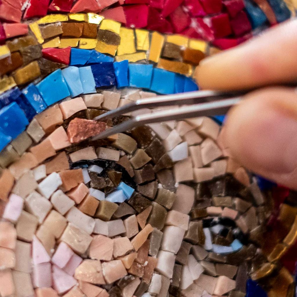 Detalhes - montagem mosaicos italianos