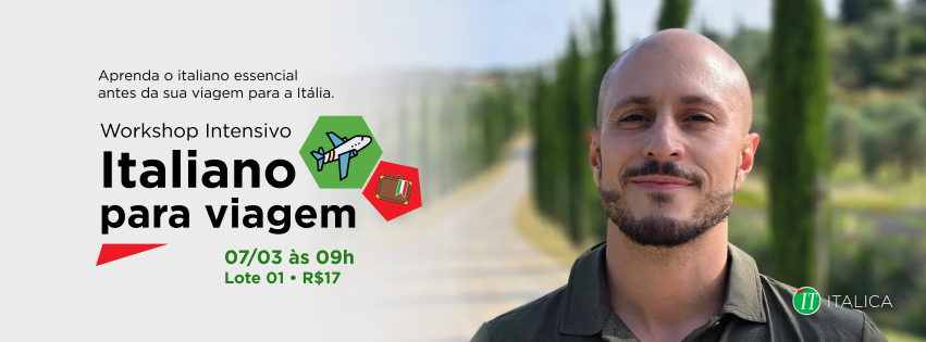 Banner- Workshop de Italiano para viagem